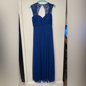 Blue Strapless Ruched Gown for Prom